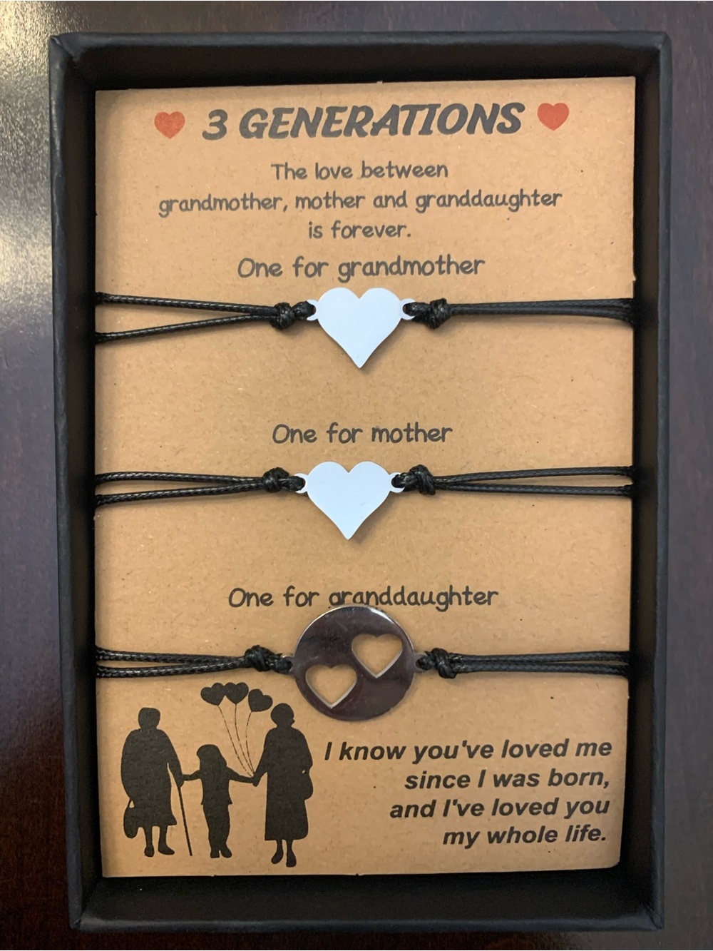 3 GENERATIONS Grandmother, mother, daughter, three generations bracelets NEW